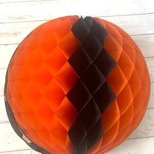 Halloween Paper Lantern Ball Decor Party Decorations Black Orange Set of 2